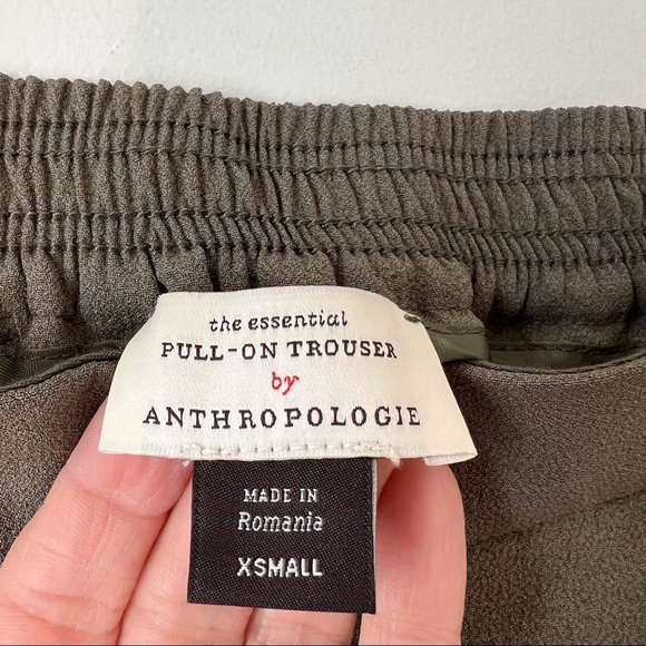 Anthropologie the Essential Pull-On Crepe Olive Green Trouser - Picture 10 of 12